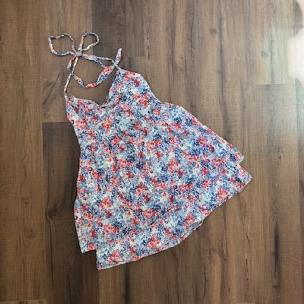 Hollister Multicolor Floral Halter Top